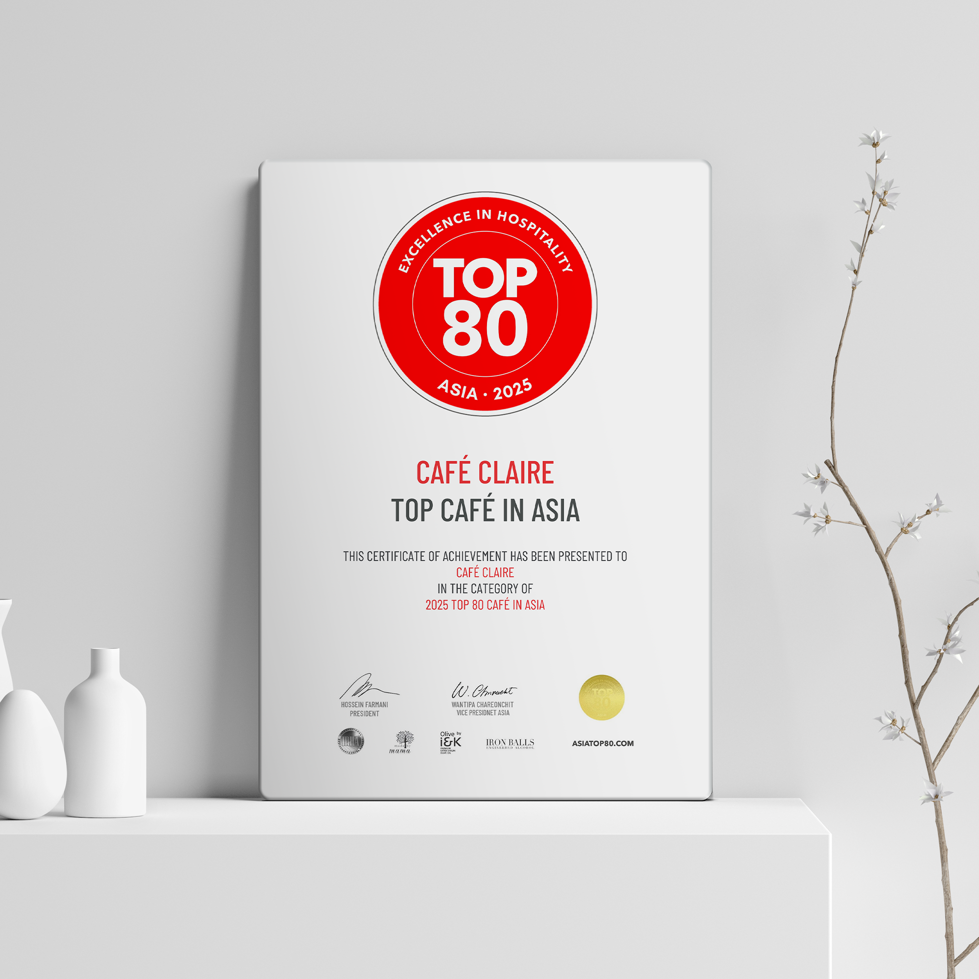Asia Top80 Premium Magnetic Certificate (Best Café) - Image 3
