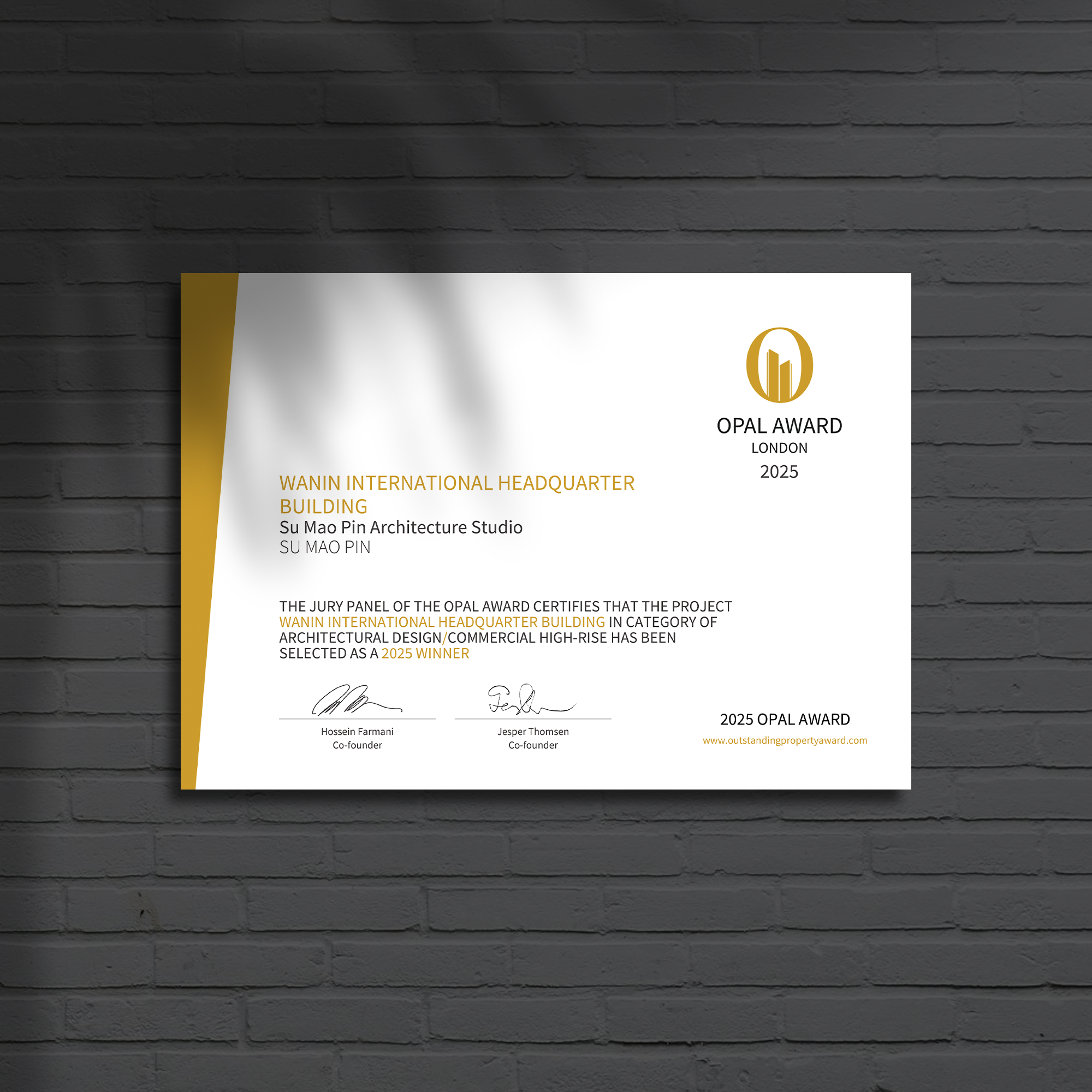 OPAL High Quality Magnetic Certificate (Winner) - Image 3