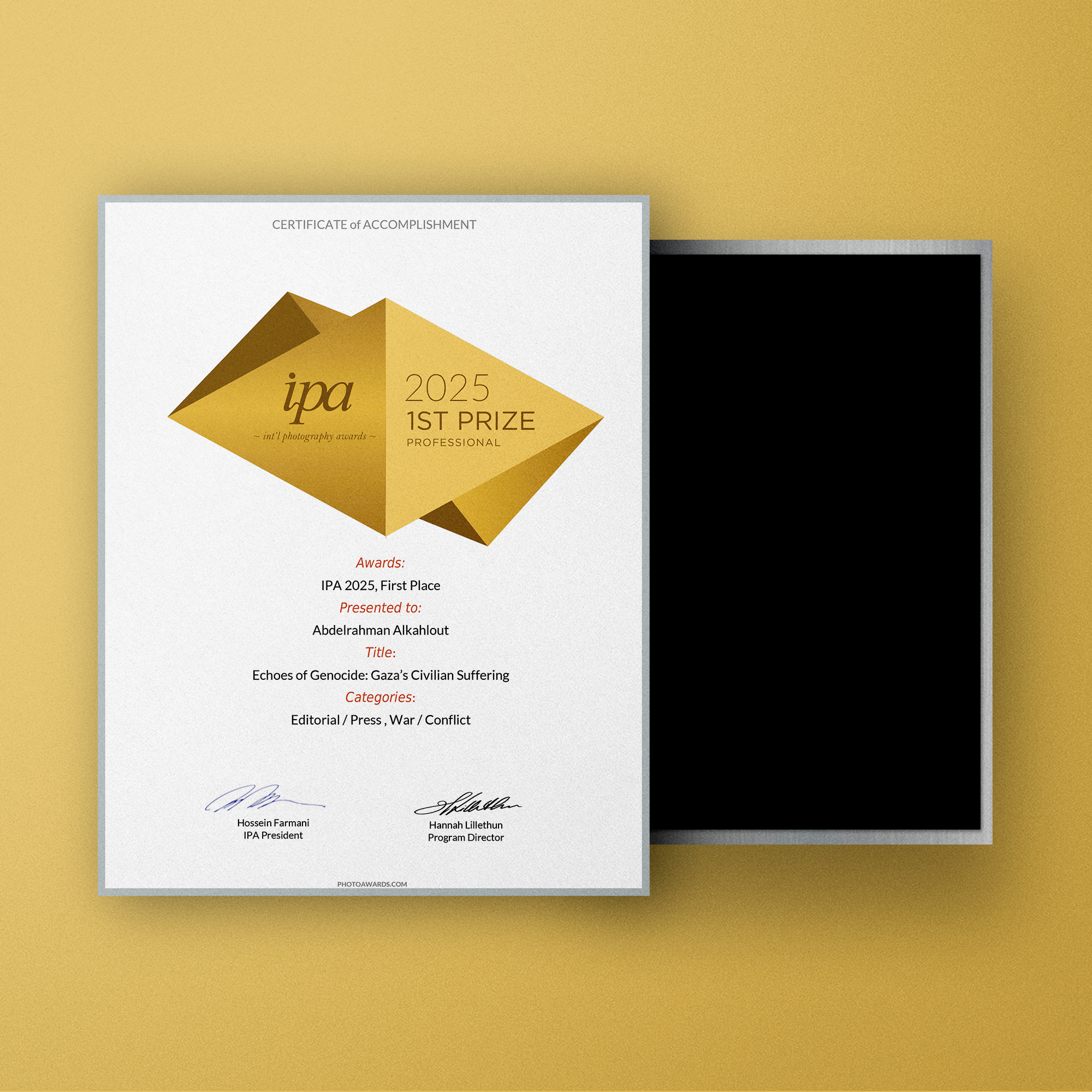 IPA Premium Magnetic Certificate (1st Prize Winner) - Image 2