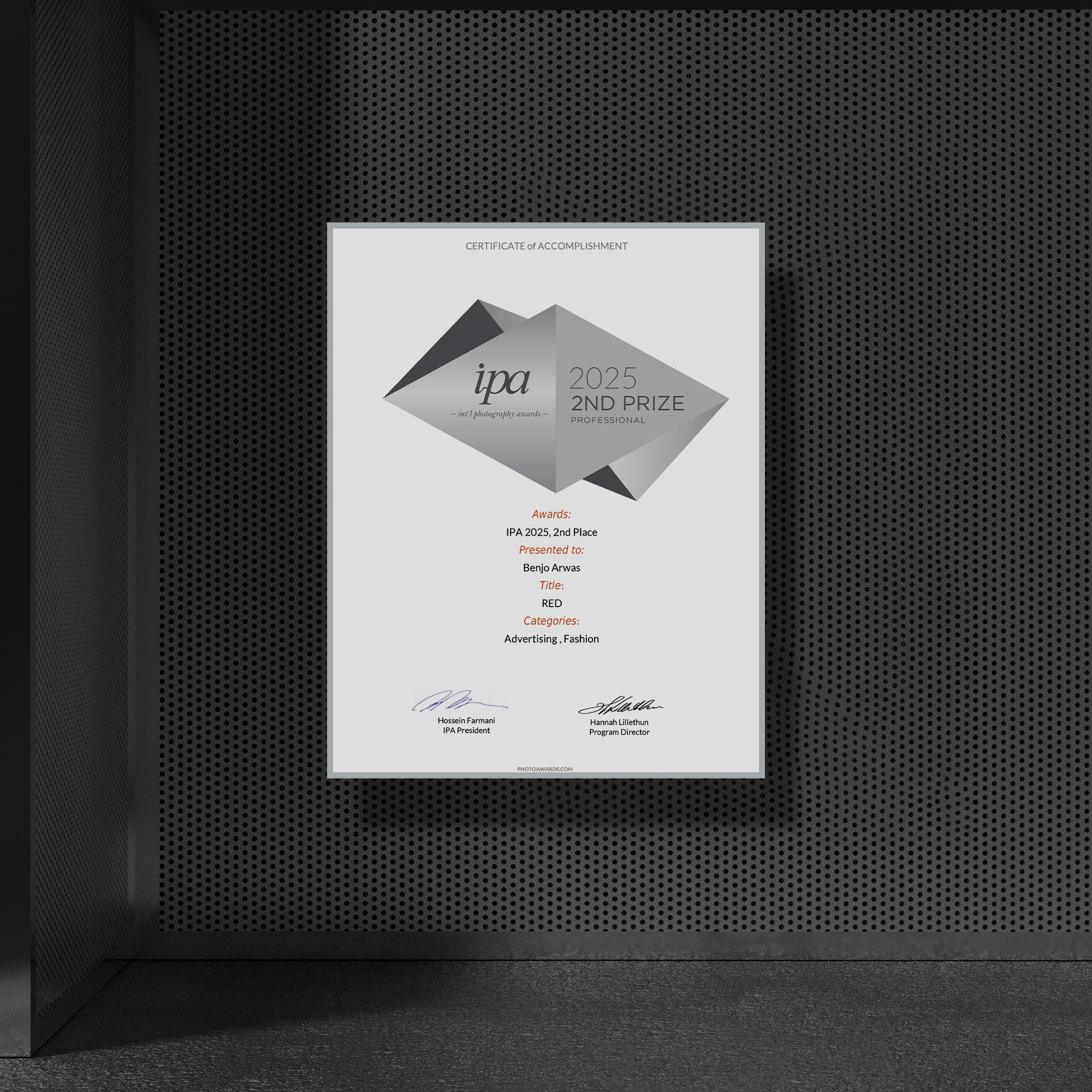 IPA Premium Magnetic Certificate (2nd Prize Winner) - Image 3