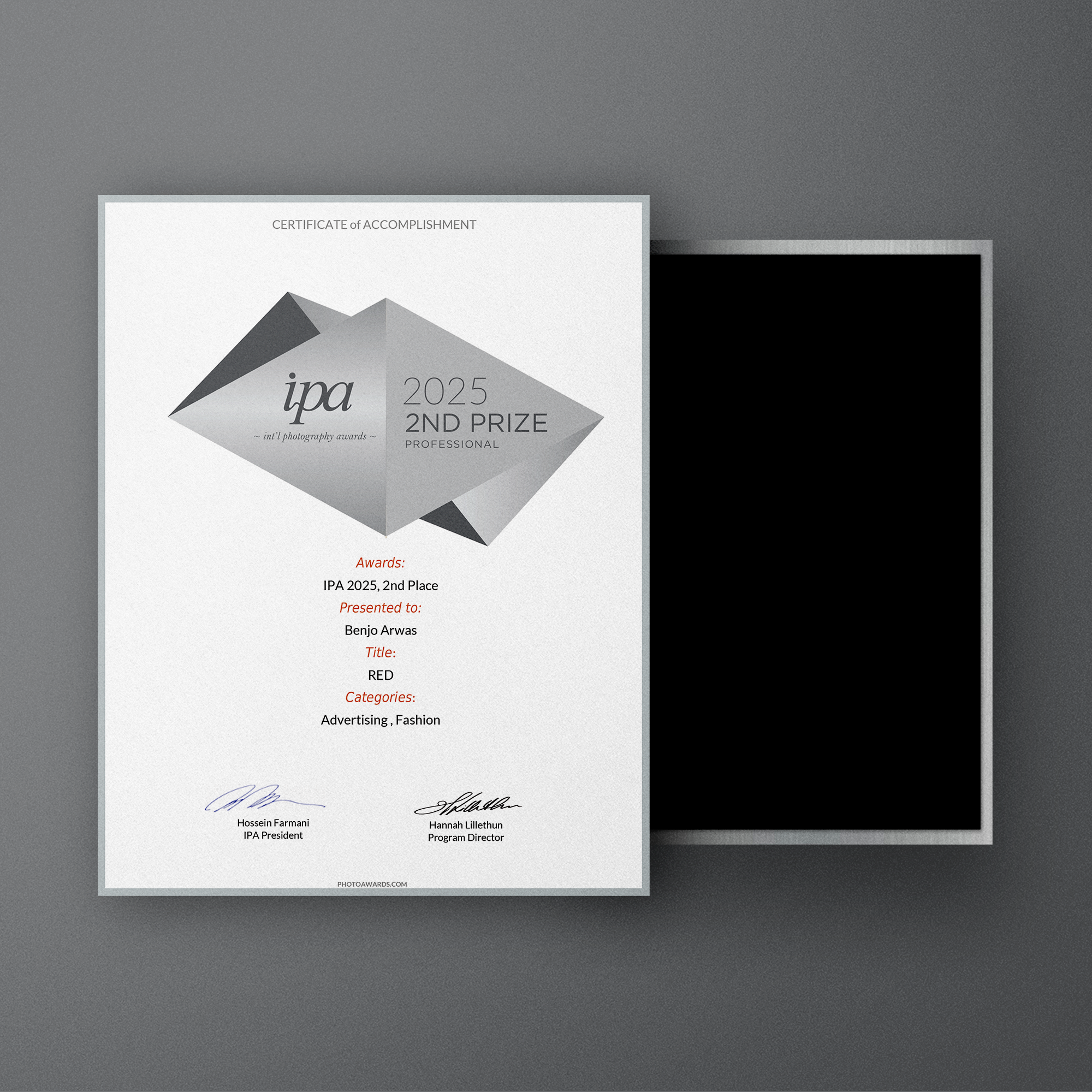 IPA Premium Magnetic Certificate (2nd Prize Winner) - Image 2