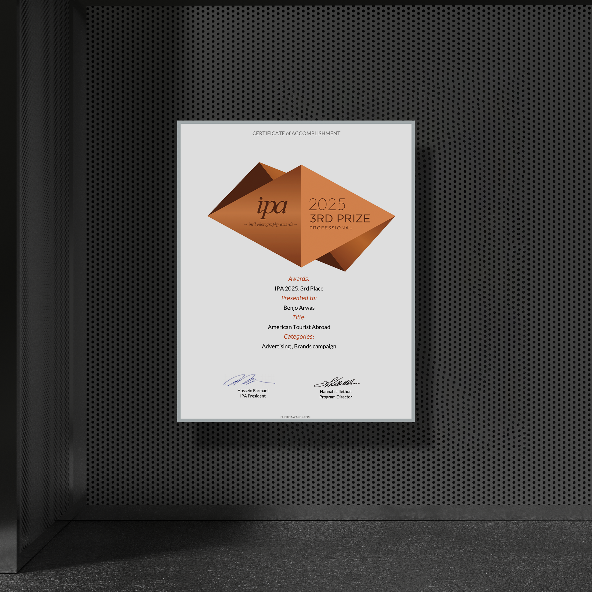 IPA Premium Magnetic Certificate (3rd Prize Winner) - Image 3